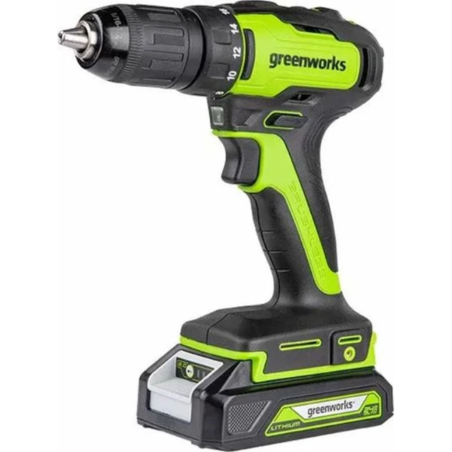 Greenworks bore-/skruemaskine GD24DD35K2 24 V 1 x batteri 2 Ah