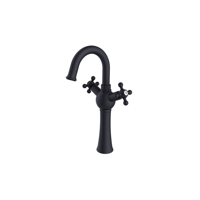 Grifo alto para lavabo Besco Retro I negro mate - ADICIONALMENTE 5% DESCUENTO POR CÓDIGO BESCO5