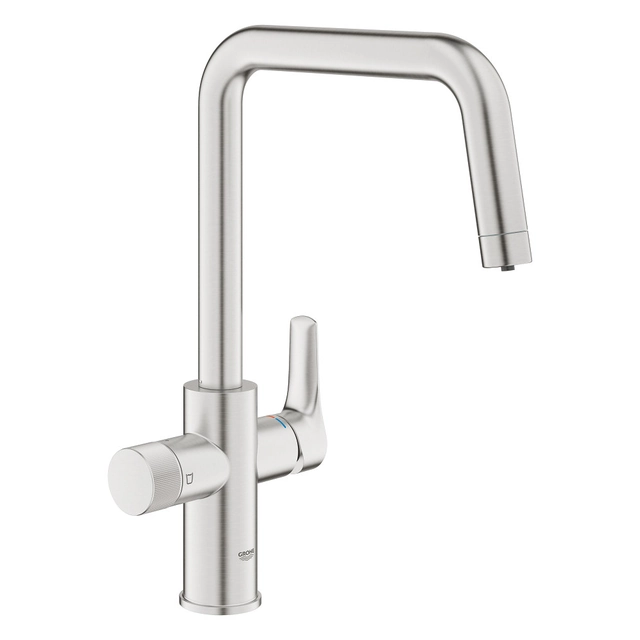 Grifo con filtro Grohe Blue Pure Eurosmart con caño en "U" giratorio 150°, acero inoxidable