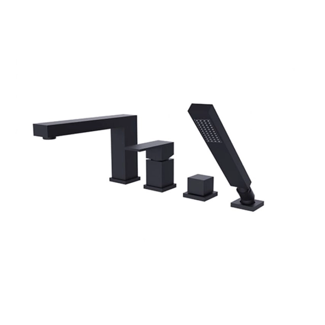 Grifo para bañera Besco Modern/Varium 4-otworowa negro mate - DESCUENTO adicional 5% con código BESCO5