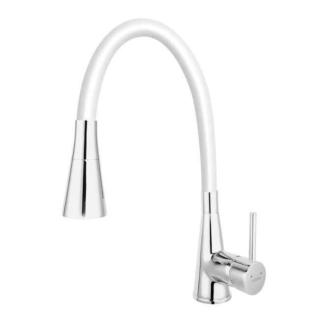 Grifo para lavabo Ferro Zumba II, blanco, flexible