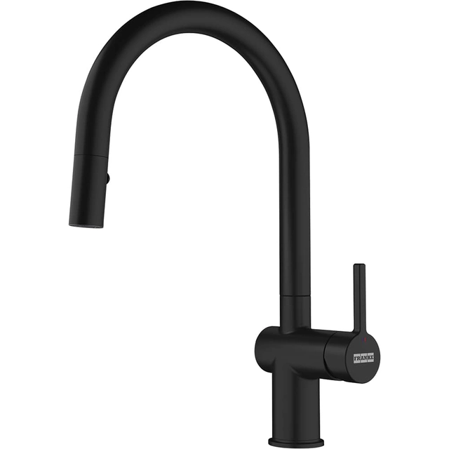 Grifo para lavabo Franke Active J, negro mate, con ducha extraíble