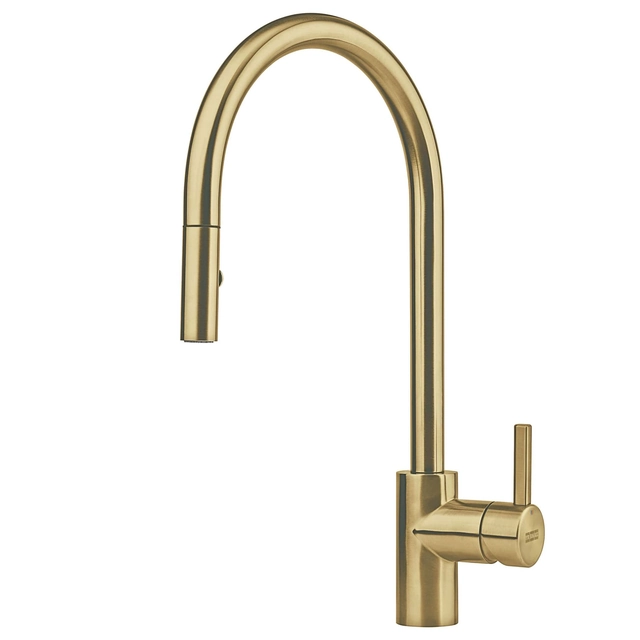 Grifo para lavabo Franke Eos-Neo, con ducha extraíble, Champagne Gold