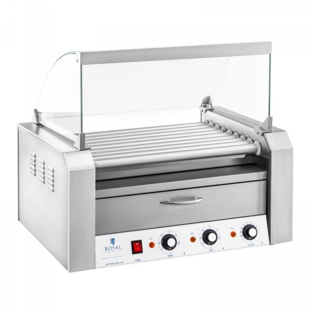 Grill à rouleaux - inox - 9 ROYAL CATERING rouleaux 10010468 RCHG-9WO