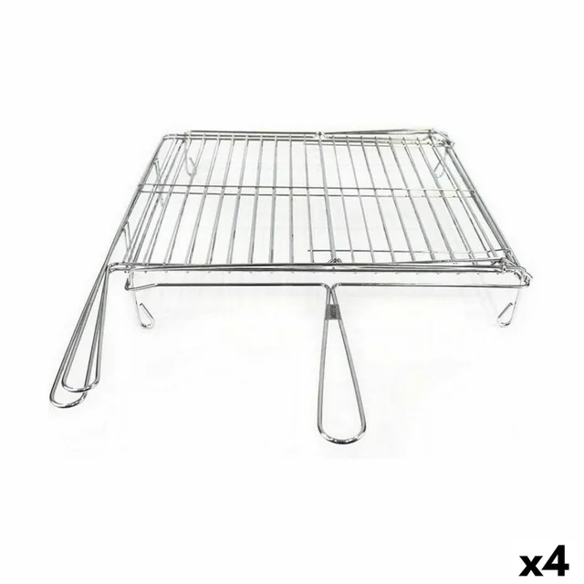 Grill Algon Chrome Plating Rotary Silver 45 x 50 x 9 cm (4 Pieces)