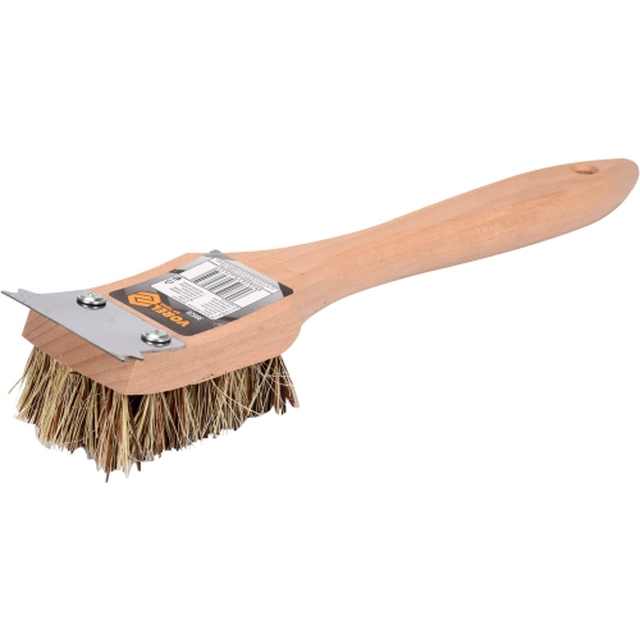 Grill cleaning brush with scraper