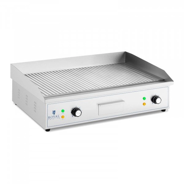 Grill plate - 700 x 400 mm - Royal Catering - grooved - 2 x 2200 AT ROYAL CATERING 10012005 RCPG 51