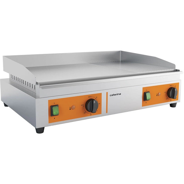 Grillplaat, 2/3 glad, 1/3 gegroefd, Caterina, P 3.5 kW