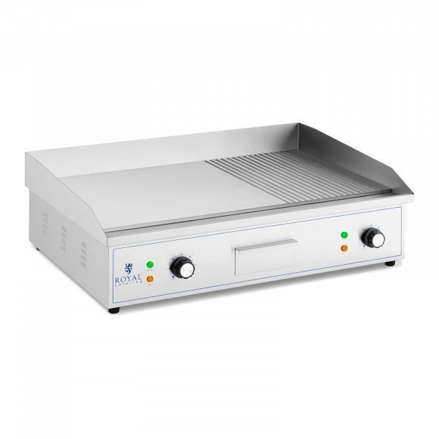 Grillplaat - 727 x 420 mm - glad/gegroefd - 3000 BIJ ROYAL CATERING 10012021 RCPG51-M