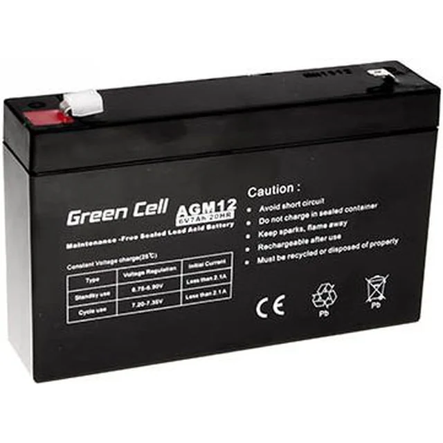 Grønt celle batteri 6V/7Ah (AGM12)