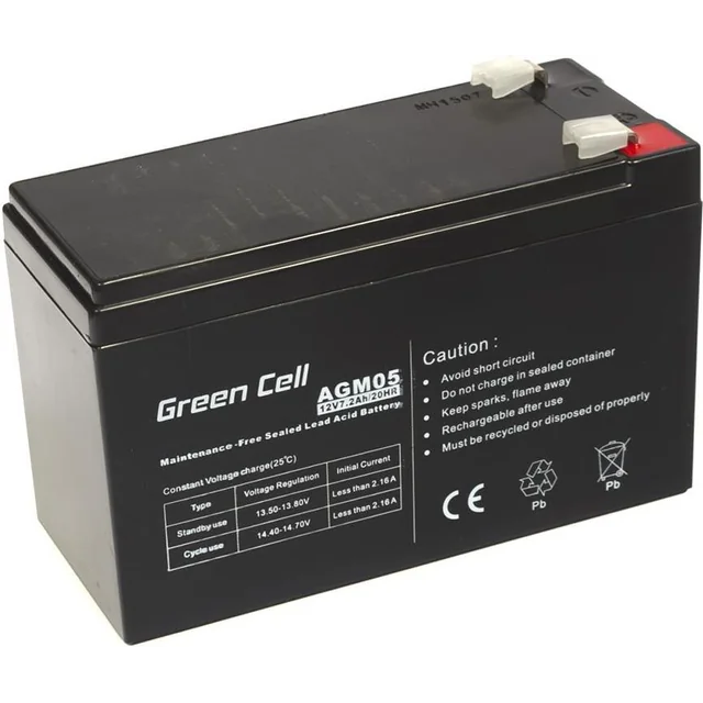 Groene celbatterij 12V/7.2Ah (AGM05)