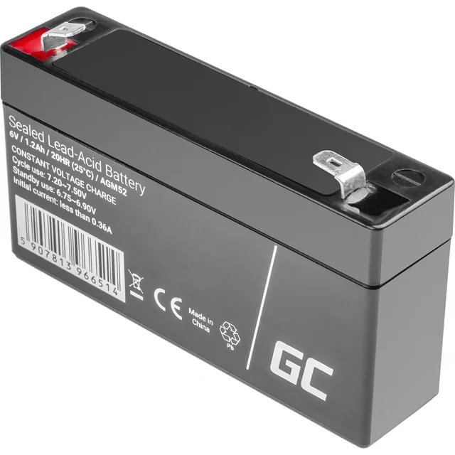 Gröncellsbatteri 6V/1.2Ah (AGM52)
