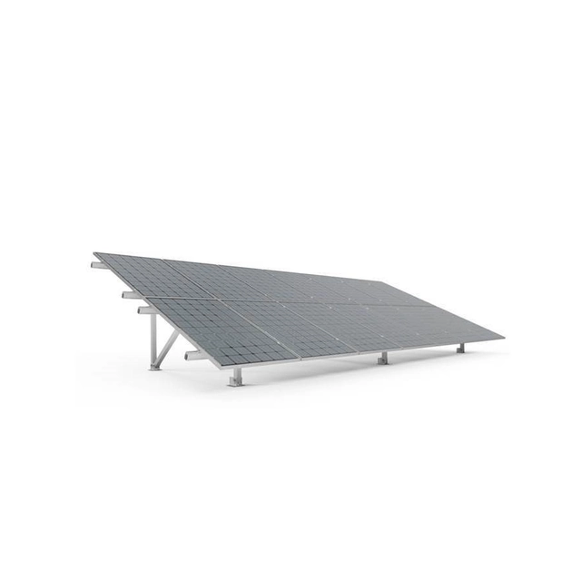 Ground construction 2 x 8 modules vertically onto larger photovoltaic modules