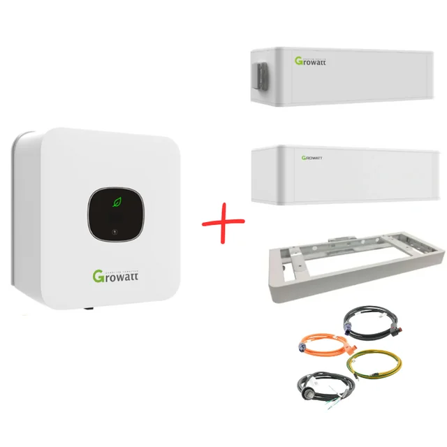 GROWATT Set: Inverter Ibrido MIN-3000TL-XH 1-fazowy (AFCI) + 2*Bateria ARK-2.5H-A1 + Modulo Controller BDC 95045-A1 + Base + Cavi