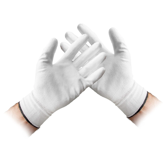 Guantes de vampiro de PU, blancos, talla 8