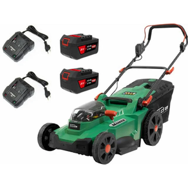 Güde 430/40-8 cordless lawnmower 20 V | 430 mm | 200 m² | Carbon Brushless | 2 x 4 Ah battery + charger