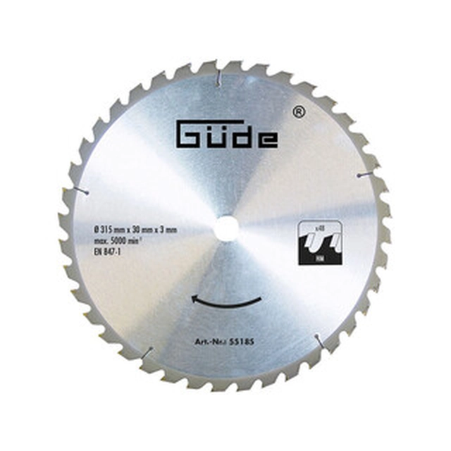 Güde circular saw blade 315 x 30 mm | number of teeth: 48 db | cutting width: 3 mm