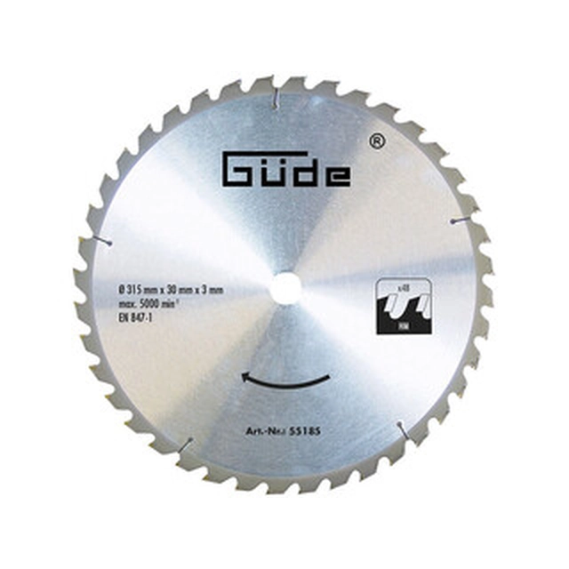 Güde diskinio pjūklo diskas 315 x 30 mm | dantų skaičius: 48 db | pjovimo plotis: 3 mm