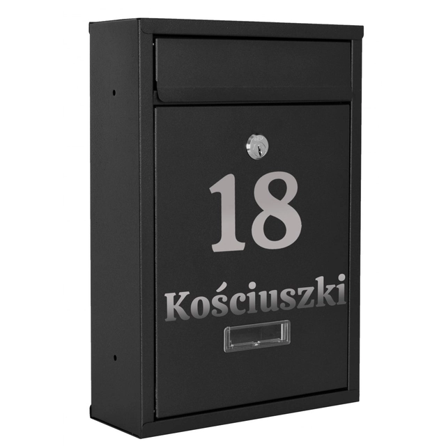 GUSTAV μαύρο γραμματοκιβώτιο με επιγραφή