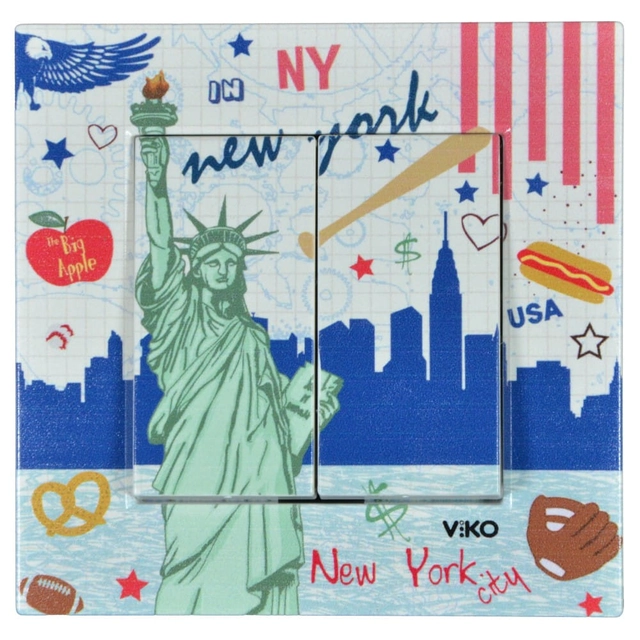 Gyertyatartó kapcsoló (soros, dupla) Viko Panasonic Karre Cities New York