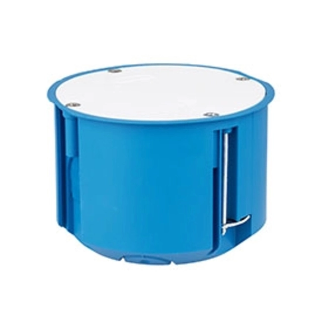 Gypsum flush-mounted box, deep, with cover, blue P 80