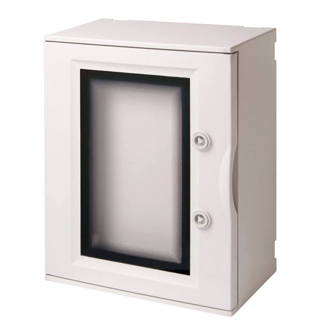 Halogeeniton, itsestään sammuva polyesterikotelo IK10 IP65 ikkunallinen ovi ilman lautaa 1000V AC 1500V DC PV UV 325x430x185 Elettrocanali
