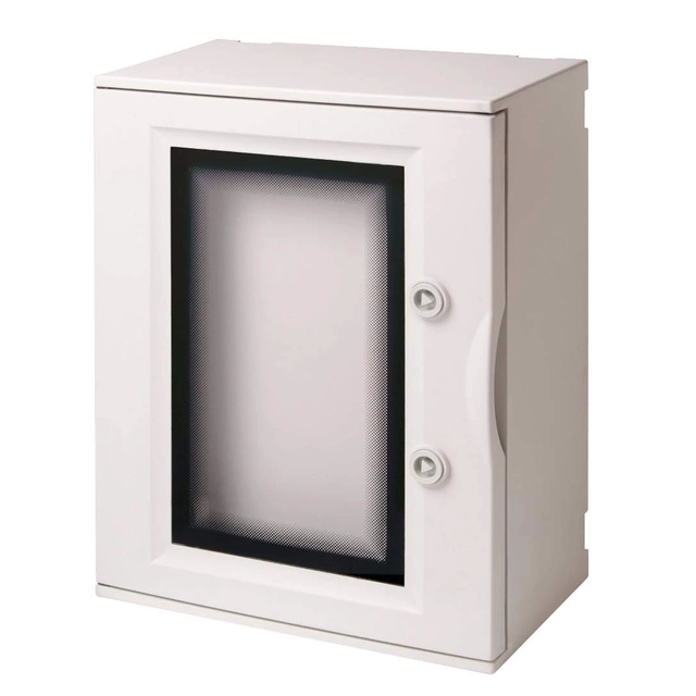 Halogen-free, self-extinguishing polyester housing IK10 IP65 door with window without board 1000V AC 1500V DC PV UV 270x305x170 Elettrocanali