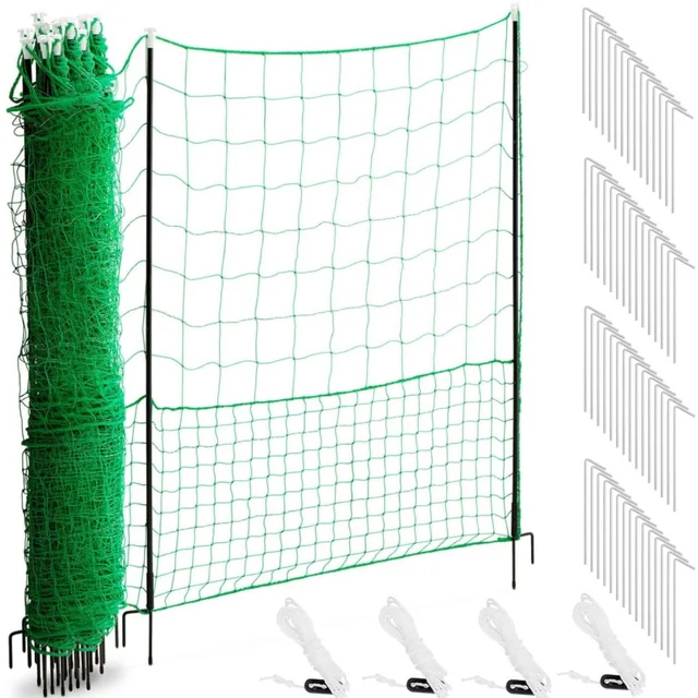 Hálós tenyésztési biztonsági kerítés baromfi tyúkok számára 1,25 x 50 m