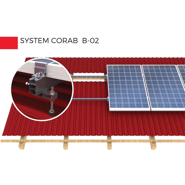 Halterungsset für Solarstrommodul CORAB für Schrägdach, Schiefer/Zinn B-027