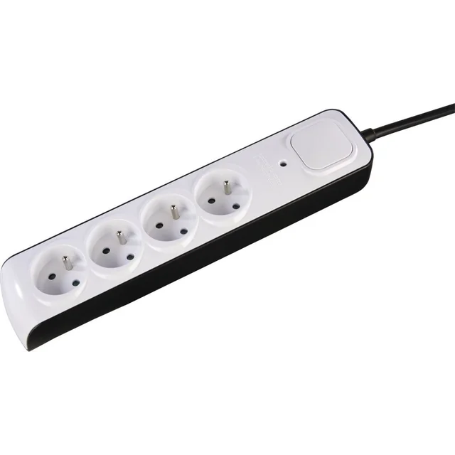 Hama Premium surge protection power strip 4 sockets 3 m white and black (441373470000)