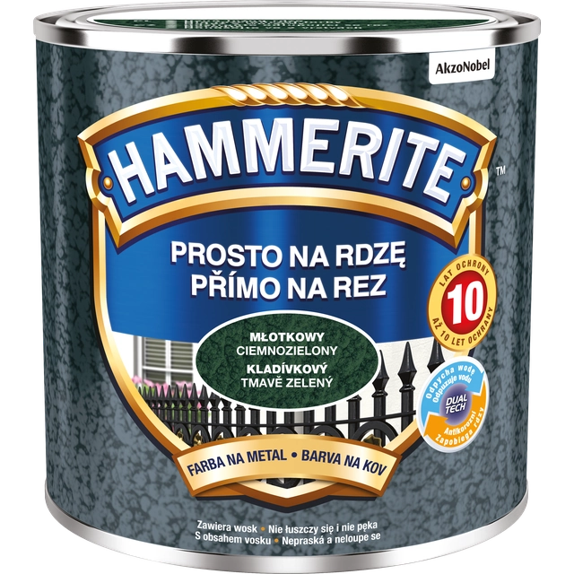 Hammerite anti-rust maling, hammer grøn 0,25L