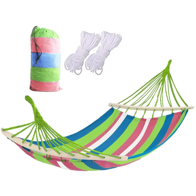 Hammock 1-osobowy with Pink Green crossbar