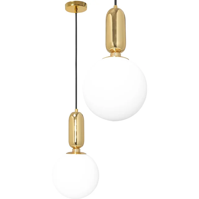 Hangende glazen metalen plafondlamp APP474-1CP Goud