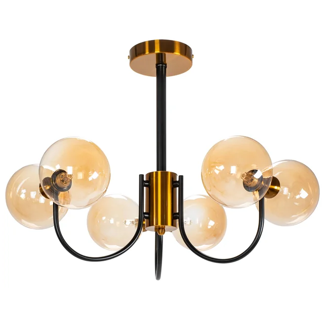 Hangende glazen plafondlamp APP1120-6CP Goud