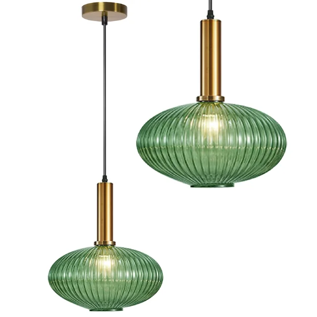 Hangende glazen plafondlamp APP465-1CP Groen