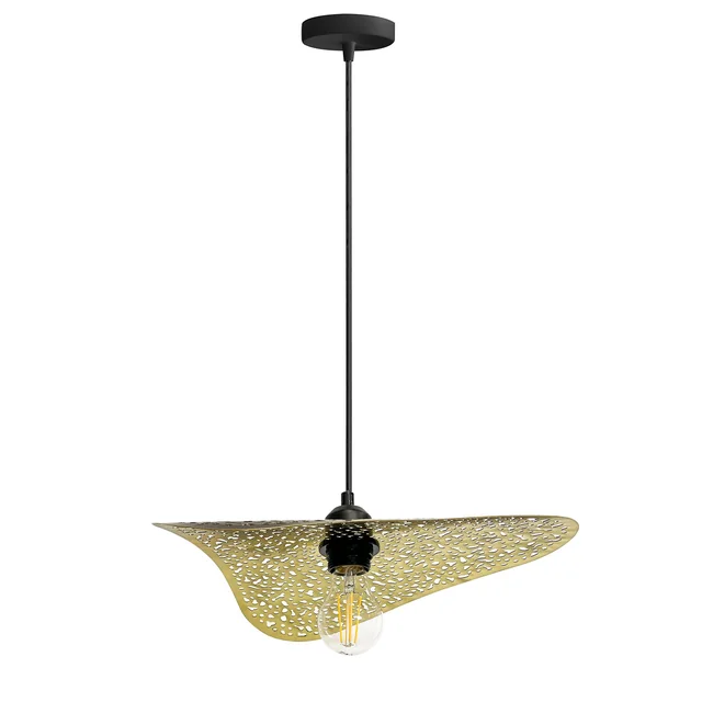 HANGENDE PLAFONDLAMP APP1467-1CP zwart/goud