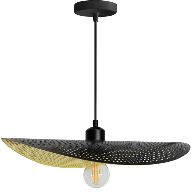 HANGENDE PLAFONDLAMP APP1469-1CP zwart/goud