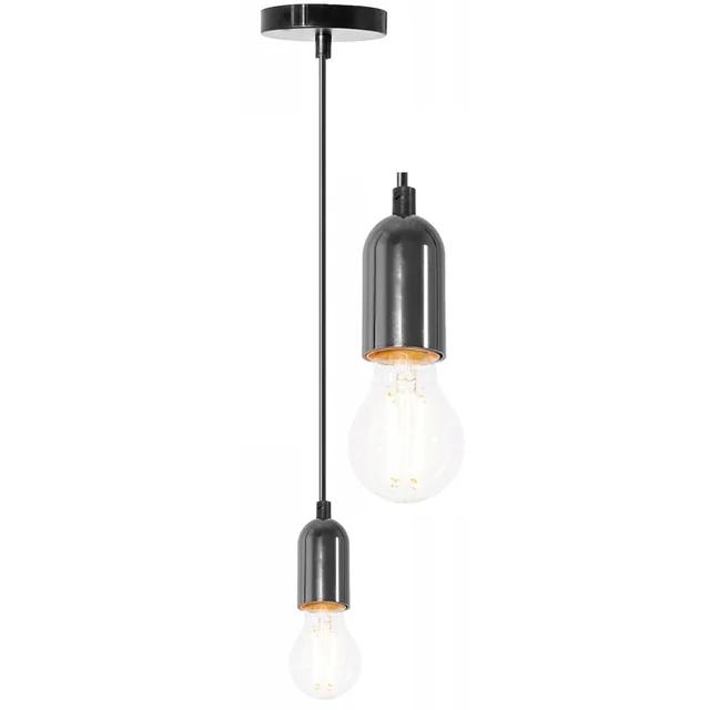 Hangende plafondlamp, APP353-1CP Chroomzwarte lamphouder