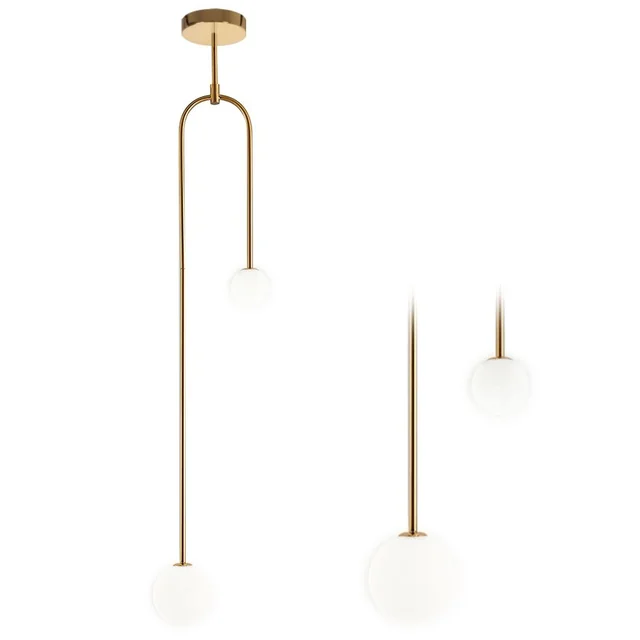 Hangende plafondlamp glazen bollen APP964-2CP goud