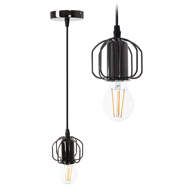 Hangende plafondlamp in loftstijl APP595-1CP Zwart