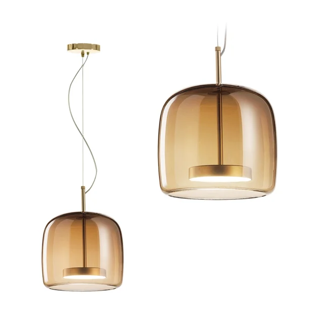 Hangende plafondlamp van amberkleurig glas APP613-1CP