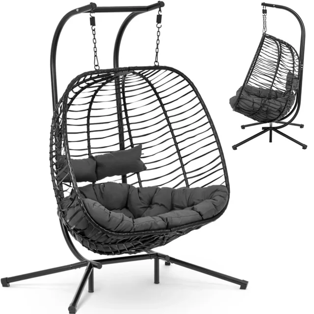 Hanging garden basket armchair, two-person swing, up to 200 kg