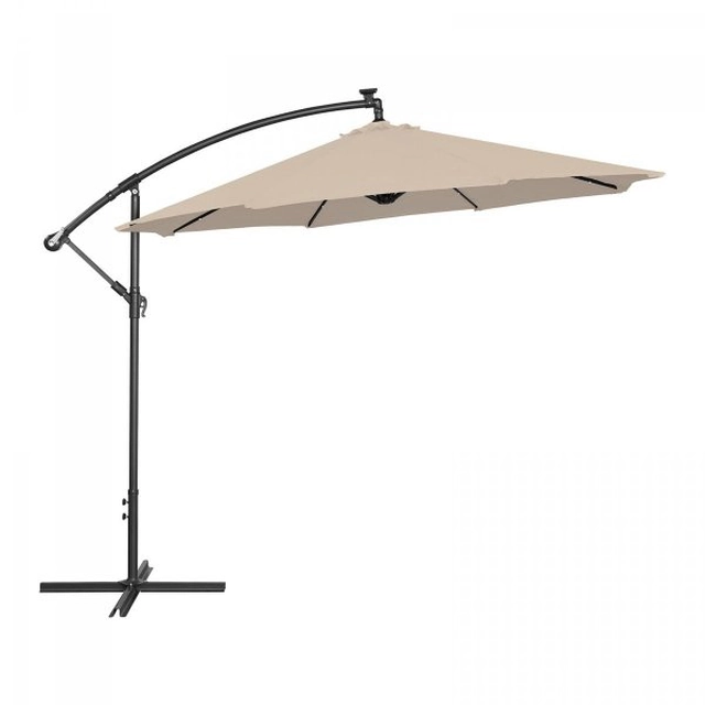 Hanging garden umbrella - Ø300 cm - cream - LED UNIPRODO 10250082 UNI_UMBRELLA_R300CRL