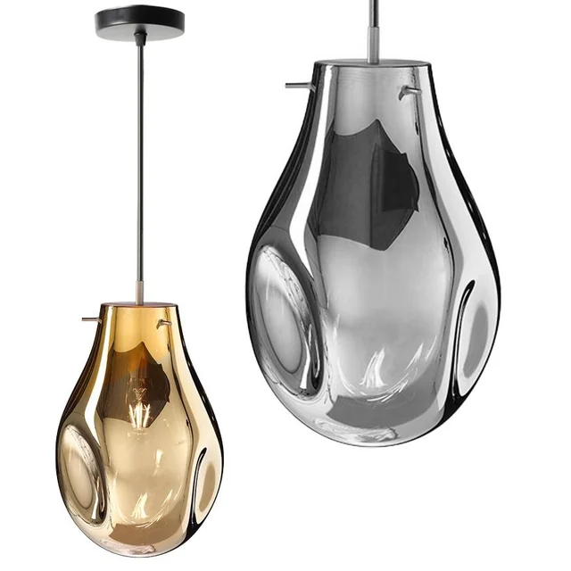 Hanging Glass Ceiling Lamp APP328-1CP Amber