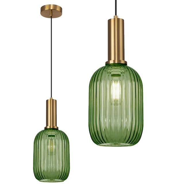 Hanging Glass Ceiling Lamp APP459-1CP Green