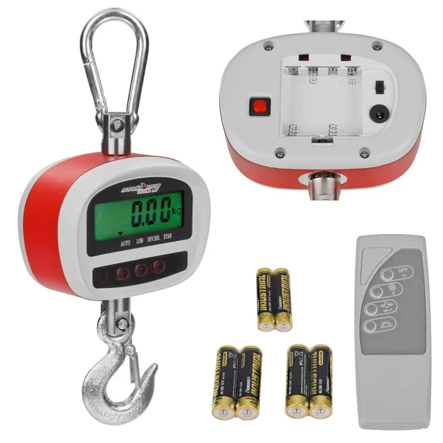 Hanging hook scale with remote control 300kg - LCD