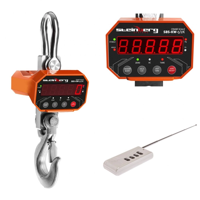 Hanging scale -5 TON - hook scale with a remote control for the industry up to 5000 kg - LED