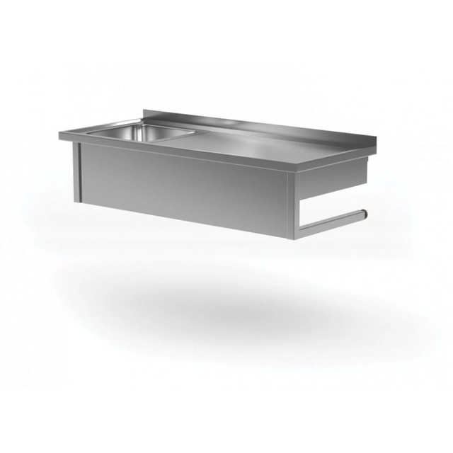 Hanging table with sink - compartment on the left 1000 x 700 x 300 mm POLGAST 211107-WI-L 211107-WI-L