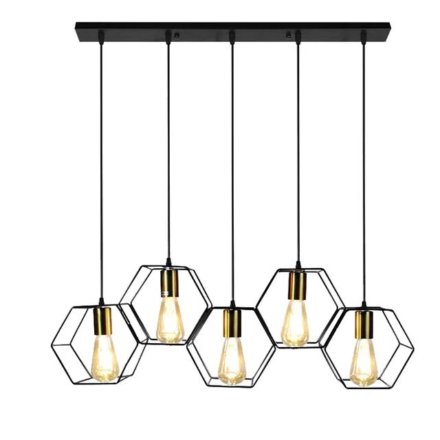 Hanglamp APP1133-5CP Zwart en Goud