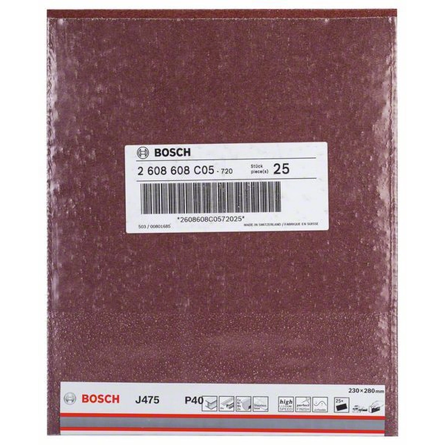 Hârtie abrazivă BOSCH J475 230x280 mm,40